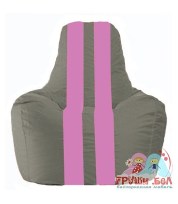 Живое кресло-мешок Спортинг серый - розовый С1.1-333