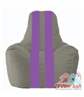 Живое кресло-мешок Спортинг серый - сиреневый С1.1-346