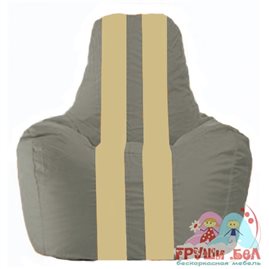 Живое кресло-мешок Спортинг серый - светло-бежевый С1.1-344