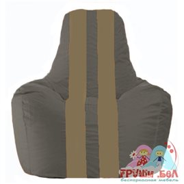 Живое кресло-мешок Спортинг тёмно-серый - бежевый С1.1-368