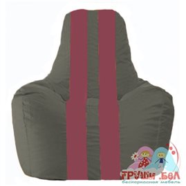 Живое кресло-мешок Спортинг тёмно-серый - бордовый С1.1-358