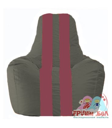 Живое кресло-мешок Спортинг тёмно-серый - бордовый С1.1-358