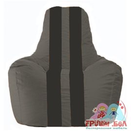 Живое кресло-мешок Спортинг тёмно-серый - чёрный С1.1-375