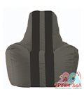 Живое кресло-мешок Спортинг тёмно-серый - чёрный С1.1-375