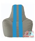 Живое кресло-мешок Спортинг серый - голубой С1.1-337