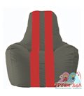 Живое кресло-мешок Спортинг тёмно-серый - красный С1.1-362