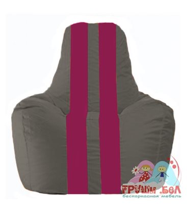 Живое кресло-мешок Спортинг тёмно-серый - лиловый С1.1-371