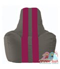 Живое кресло-мешок Спортинг тёмно-серый - лиловый С1.1-371