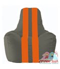 Живое кресло-мешок Спортинг тёмно-серый - оранжевый С1.1-363