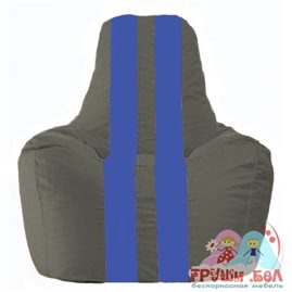 Живое кресло-мешок Спортинг тёмно-серый - синий С1.1-367