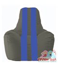 Живое кресло-мешок Спортинг тёмно-серый - синий С1.1-367