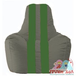 Живое кресло-мешок Спортинг тёмно-серый - зелёный С1.1-361