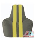 Живое кресло-мешок Спортинг тёмно-серый - жёлтый С1.1-360
