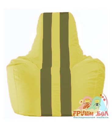 Живое кресло-мешок Спортинг жёлтый - оливковый С1.1-259