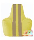 Живое кресло-мешок Спортинг жёлтый - тёмно-бежевый С1.1-252