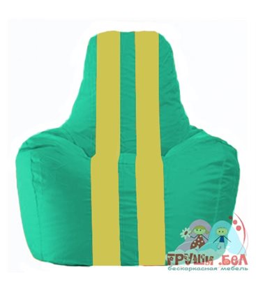 Живое кресло-мешок Спортинг бирюзовый - жёлтый С1.1-313