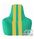 Живое кресло-мешок Спортинг бирюзовый - жёлтый С1.1-313