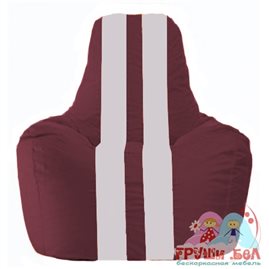 Живое кресло-мешок Спортинг бордовый - белый С1.1-312