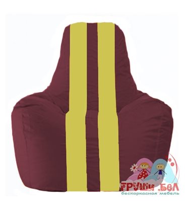 Живое кресло-мешок Спортинг бордовый - жёлтый С1.1-313