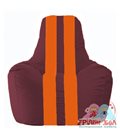Живое кресло-мешок Спортинг бордовый - оранжевый С1.1-307