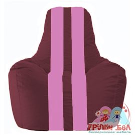 Живое кресло-мешок Спортинг бордовый - розовый С1.1-306