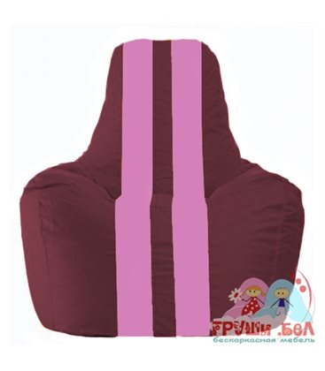 Живое кресло-мешок Спортинг бордовый - розовый С1.1-306
