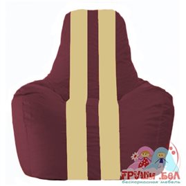 Живое кресло-мешок Спортинг бордовый - светло-бежевый С1.1-304