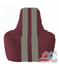 Живое кресло-мешок Спортинг бордовый - серый С1.1-303