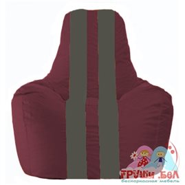 Живое кресло-мешок Спортинг бордовый - тёмно-серый С1.1-300