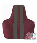 Живое кресло-мешок Спортинг бордовый - тёмно-серый С1.1-300