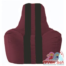 Живое кресло-мешок Спортинг бордовый - чёрный С1.1-299