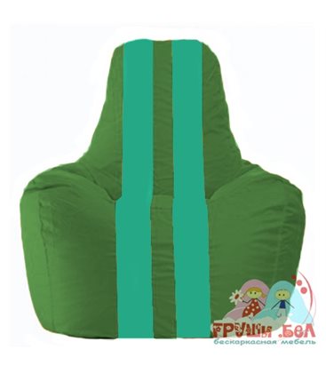 Живое кресло-мешок Спортинг зелёный - бирюзовый С1.1-243