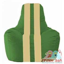 Живое кресло-мешок Спортинг зелёный - светло-бежевый С1.1-240