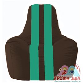 Живое кресло-мешок Спортинг коричневый - бирюзовый С1.1-317