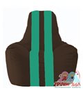 Живое кресло-мешок Спортинг коричневый - бирюзовый С1.1-317