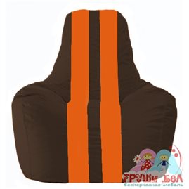 Живое кресло-мешок Спортинг коричневый - оранжевый С1.1-324
