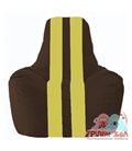 Живое кресло-мешок Спортинг коричневый - жёлтый С1.1-320