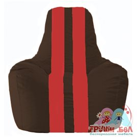Живое кресло-мешок Спортинг коричневый - красный С1.1-322