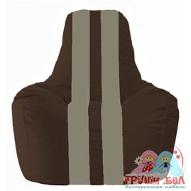 Живое кресло-мешок Спортинг коричневый - серый С1.1-327