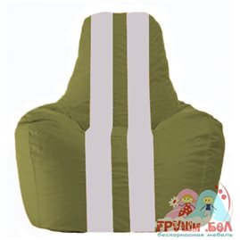 Живое кресло-мешок Спортинг оливковый - белый С1.1-231