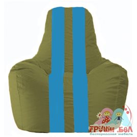 Живое кресло-мешок Спортинг оливковый - голубой С1.1-229