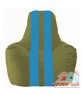 Живое кресло-мешок Спортинг оливковый - голубой С1.1-229