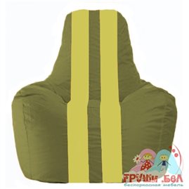 Живое кресло-мешок Спортинг оливковый - жёлтый С1.1-228