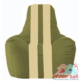 Живое кресло-мешок Спортинг оливковый - светло-бежевый С1.1-225
