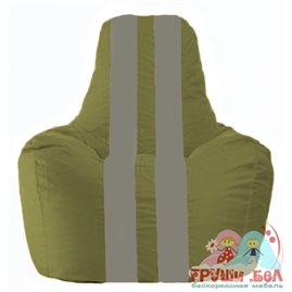 Живое кресло-мешок Спортинг оливковый - серый С1.1-224