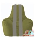 Живое кресло-мешок Спортинг оливковый - серый С1.1-224