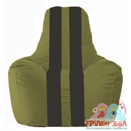 Живое кресло-мешок Спортинг оливковый - чёрный С1.1-460