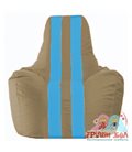 Живое кресло-мешок Спортинг бежевый - голубой С1.1-96