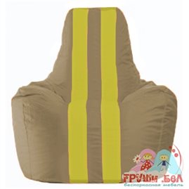 Живое кресло-мешок Спортинг бежевый - жёлтый С1.1-95