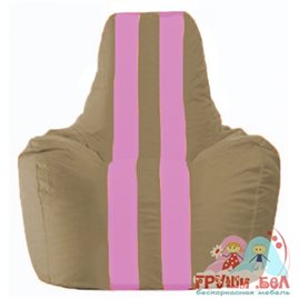 Живое кресло-мешок Спортинг бежевый - розовый С1.1-94